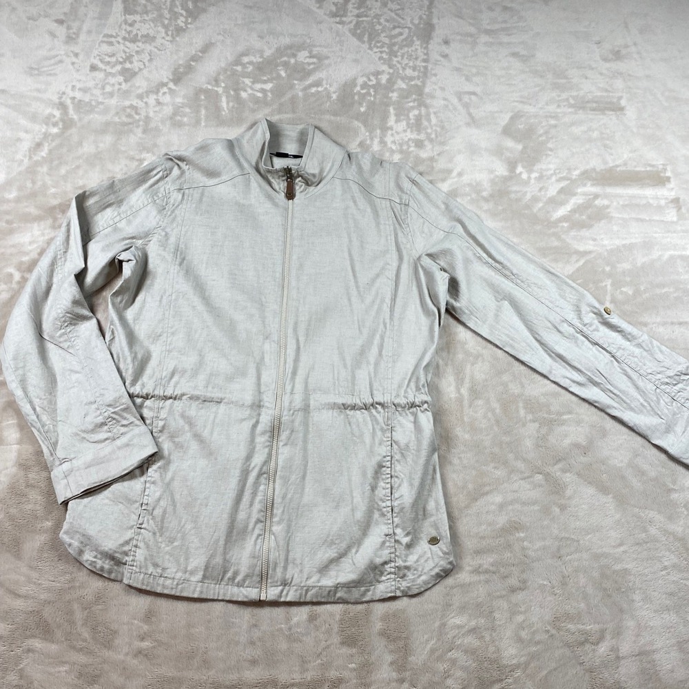 Sherpa Adventure Gear Kiran Hemp Blend Full Zip Utility Jacket Beige Oatmeal M